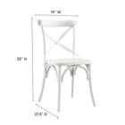 Modway Gear Dining Side Chair - White-Elm Wood Construction