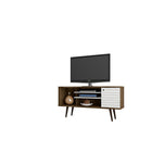 Manhattan Comfort Liberty MDP and MDF 53.14"W TV Stand, Rustic Brown and White (200AMC96)-Free Standing TV Stand for Living Room and Bedroom use.