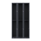 Ceha NH Series 2-Tier Locker with Front Hole Vents - Bank of 3 - Graphite Grey-Ideal for gyms, schools, industrial settings, and employee changing areas