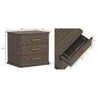 Manhattan Comfort Clifford Traditional 3-Drawer Nightstand - Walnut-Three Storage Drawers: Ample concealed storage keeps your bedside looking clean and clutter-free