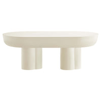 Modway Caspian Oval Concrete Coffee Table - White-Contemporary Modern Coffee Table
