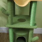 PawHut 89" - 100" Floor-To-Ceiling Cat Tree with Scratching Posts - Green-Stable base and anti-tipping kit prevent accidents 