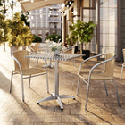 Flash Furniture 27.5'' Square Aluminum Indoor-Outdoor Table with 2 Beige Rattan Chairs (TLH-ALUM-28SQ-020BGECHR2-GG)-Seats 2 people