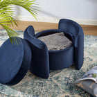 Modway Nebula Upholstered Performance Velvet Ottoman - Midnight Blue-Dense Foam Padding