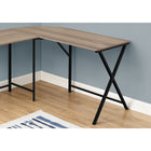 Monarch Specialties 7197 Computer Desk - 55"L/Dark Taupe Top/ Black Metal Corner-Durably designed for daily use, this fashionable style desk includes a 5 year limited warranty against any defects for your satisfaction.