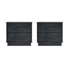 Manhattan Comfort Horizon 21.7" Modern Nightstand 2-Piece Set - Charcoal Grey-Modern Nightstand for Bedroom and Living Room Use. Set of 2