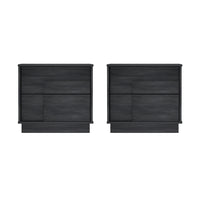 Manhattan Comfort Horizon 21.7" Modern Nightstand 2-Piece Set - Charcoal Grey-Modern Nightstand for Bedroom and Living Room Use. Set of 2