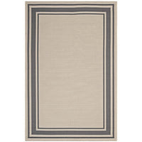 Modway Rim Solid Border Indoor/Outdoor Area Rug - 8 ft W x 10 ft L - Grey/Beige-Solid Border Borderline Area Rug