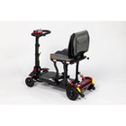 Monarch Genie Lightweight Folding Mobility Scooter - Red-Rear wheel drive design supports smooth manoeuvrability in tighter areas