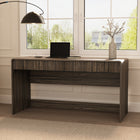 Manhattan Comfort Novara 60" Contemporary 2-Drawer Writing Desk - Jacobean Walnut-Smooth-Glide Drawer: Features easy-glide, non-ball-bearing tracks for everyday convenience