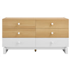 Modway Nolia 6-Drawer Color Block Dresser - Oak White-Assembly Required