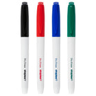 Staples Fine Tip Dry-Erase Markers - Assorted Colours - 4 Pack-Dry-erase ink wipes off easily with a damp cloth or whiteboard eraser