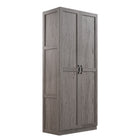 Manhattan Comfort Cornelia 59.22" 2-Piece Modern 14-Shelf Storage Closet - Grey-16.11" L x 29.61" W x 71.11" H