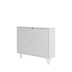 Nexera Slim 2-Door Storage Accent Cabinet - Floating And Wall Mount Bar - White-5