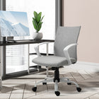 Vinsetto Mid Back Linen Swivel Computer Chair - Light Grey-Tilting function for taking a break