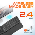 Delton KB250 Wireless Ergonomic Keyboard - Black-Dimensions: 9.04" x 17.94"