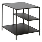 Hudson&Canal Winthrop 20"W Square Side Table with Metal Shelves - Blackened Bronze-Top and bottom shelves can support 20 lbs each, middle shelf has a weight capacity of 10 lbs