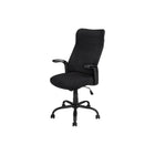 Monarch Specialties 7248 Multi-Position Office Chair - Black/Black Fabric-High-back executive office chair with fixed armrests in black and black polyester fabric