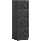 HOMCOM 4-Drawer Letter/A4 Filing Cabinet - Black-Boasts a farmhouse style with X-panels, elevating your home office decor
