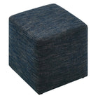 Modway Callum 17" Square Woven Heathered Fabric Upholstered Ottoman - Heathered Weave/Azure-Weight Capacity: 506 lbs.