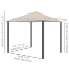 Outsunny 10 ft W x 10 ft L Outdoor Patio Gazebo Shelter Tent with Sidewalls - Khaki-Powder-coated, rust-resistant Aluminum and steel frame is solid and tough