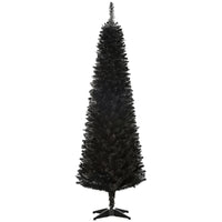 HOMCOM 6' Artificial Christmas Tree - Black-Artificial Christmas tree has a slim pencil style 