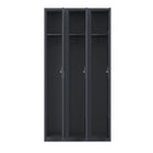 Ceha RH Series 1-Tier Locker with Louver Vents and Recessed handle - Bank of 3 - Graphite Grey-Ideal for gyms, schools, industrial facilities, and employee change rooms