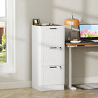 HOMCOM 3-Drawer Letter/A4 Filing Cabinet with Lock - White-Adjustable rail in each drawer to fit A4 and letter-size folders
