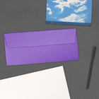JAM Paper #10 Business Envelopes, 4 1/8 x 9.5, Brite Hue Violet Purple Recycled, 1000 Pack (15864B)-Opening: booklet