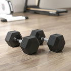 Soozier 45 lb Rubber Hex Dumbbells Weight Dumbbell for Home Office Gym - Set of 2-Suitable for home, office, and gym use