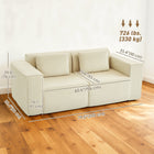 HOMCOM Corduroy 3 Seater Boneless Sofa Couch with 2 Pillows - Beige-Boneless design allows you to quick enkoy this sofa in about five minutes