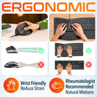 Delton KB250 & S38 Ergonomic Wired Keyboard and Mouse Combo - Black-The ergonomic keyboard features a plush pillow wrist rest, providing superior support for improved typing posture and reduced fatigue.