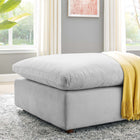 Modway Commix Down Filled Overstuffed Performance Velvet Ottoman - Light Grey-Down Feather and Cotton Cushions