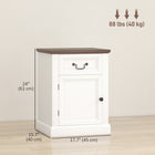 HOMCOM Side Table- White - Set of 2-Built with robust particle board and MDF, supporting up to 88 lb (40 kg) for stability