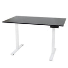 Ezywork Dual Motor Electric Height Adjustable Standing Desk - 48" x 24" - White Frame / Black Table Top-Eletric with DUAL MOTOR