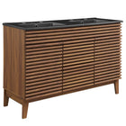 Modway Render 48" Double Sink Bathroom Vanity - Walnut/Black-Fixtures Not Included