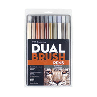 Tombow Dual Brush Pen, Neutrals, 20/Pack-"Neutral' colour 20 pcs assortment set in plastic case