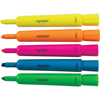 Baseline Chisel Tip Tank-Style Highlighters - Assorted Colours - 20 Pack-Chisel tip offers both fine and broad highlighting