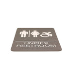 Headline Sign Unisex Restroom ADA Sign with Dynamic In-Motion Accessible - 6" x 9" - Grey/White-New "In Motion" Wheelchair Icon puts emphasis on person being mobile rather than stationary.