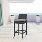 Modway Convene Outdoor Patio Fabric Bar Stool - Espresso Gray-Powder coated aluminum frame