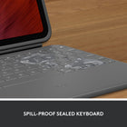 Logitech Rugged Folio Keyboard Case for iPad A16/ 10.9" (10th Gen.) - English - Graphite-Flexible: The iPad case with keyboard has a flexible kickstand that offers 40° of tilt so you can always find the right angle for the task at hand