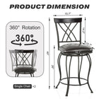 Homy Casa Classic Swivel 26" Counter Height Bar Stools with Black Faux Leather - 4 Pack-Compact Dimensions: Seat dimensions of 15.7" by 15.7", with an overall height of 40" to fit snugly in smaller spaces.