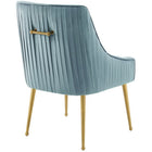 Modway Discern Pleated Back Upholstered Performance Velvet Dining Chair - Light Blue-Dense Foam Padding