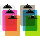 Davis Group Transparent Plastic Clipboards with Standard Metal Clip - 9" W x 12" H - Assorted Fashion Colours - 6 Pack-Clipboards are made of tough, durable injection molded plastic and feature smooth edges