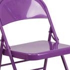 Flash Furniture HERCULES COLORBURST Series Impulsive Purple Triple Braced & Double Hinged Metal Folding Chair-18 Gauge Steel Frame