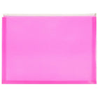 JAM Paper Plastic Envelopes with Zip Closure, Letter Booklet, 9.5 x 12.5, Hot Pink Poly, 12 Pack (218Z1HOPI)-Hot pink