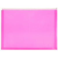 JAM Paper Plastic Envelopes with Zip Closure, Letter Booklet, 9.5 x 12.5, Hot Pink Poly, 12 Pack (218Z1HOPI)-Hot pink
