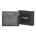 Club Rochelier Men's Slim Wallet with Zippered Pocket - Charcoal Grey-Comes in a gift box