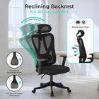 MotionGrey MC3 Ergonomic High Back Office Chair with Adjustable Armrests - Black-Breathable Mesh Back & Supportive Cushion: Stay cool and comfortable with a double-layer mesh backrest that promotes airflow, paired with a molded foam seat that provides pressure-relieving support all day long