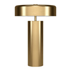 Hudson&Canal Nash 24" Tall Table Lamp with Metal Shade - Brass/Brass-Mid-century modern design for your living room, workspace, or bed side table
